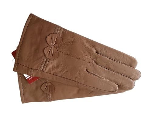 Gants d'hiver chauds pour femmes en laine couleur champagne pour la conduite