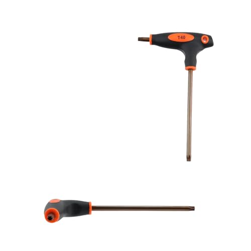 Image of Antrader 2Pcs S2 Steel T40 Anti Tamper Proof Dual End Torx Screwdrivers | Ergonomic T-Shaped Non-Slip Grip Torx Keys,With Hanging Holes For Easy Storage
