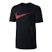 NIKE Sportswear Men's Hangtag Swoosh Tee, Black/Sport Red, X-Large