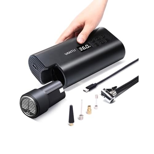 YANTU Air Compressor Cordless Portable Tire Inflator for Car tires, Rechargeable Electric Car Air Pump, DC 12V Digital Car Tire Pump, with Removable Li-ion Battery, Auto Shut Off