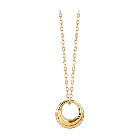 Loqimu Hollow Circle Necklace Stainless Steel Gold Round Pendant Dainty Chain Choker Necklace for Women Teen Titanium Clavicle Jewelry Gift Cover