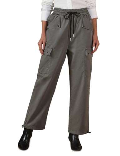 Image of FYLTR Women's Cargo Utility Trouser - 100% Cotton | Adjustable Hem | Drawstring Closure | Utility Pockets | Trousers for Women