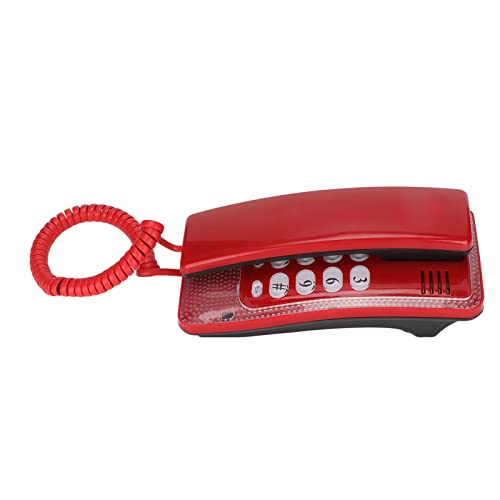 Teléfono de escritorio con cable, montaje en pared, rojo miniatura 5