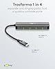 goobay Hub USB-C 10 Gbit/s, hub dati USB 3.2 Gen 2 con 4 porte USB-C, adattatore SuperSpeed+ in alluminio per MacBook, laptop, SSD NVMe e altro ancora – 76565