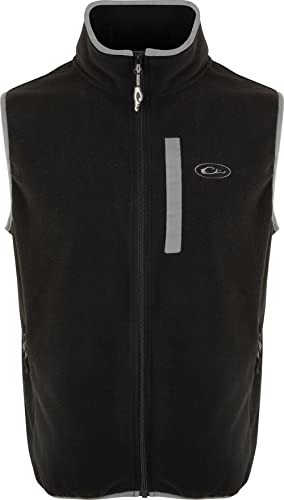 Image of Drake Waterfowl Camp Fleece Durable Moisture-Wicking Lightweight Breathable Full-Zip Casual Outdoor Hiking Vest with Pockets