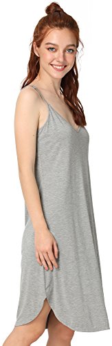 Image of GYS Women's Bamboo Viscose Full Slips for Under Dresses Cami Slip Dress | Lightweight, Anti Static, Adjustable Spaghetti Straps, Silky Soft, Moisture-Wicking, Perfect for Sheer Dresses