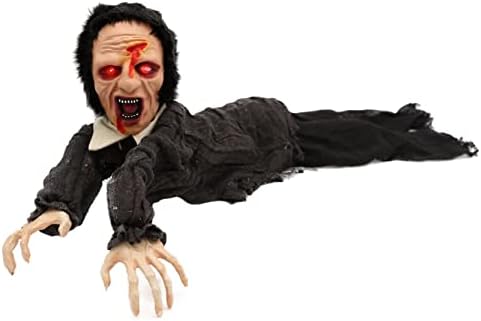 I LOVE FANCY DRESS LTD Animatronic Crawling Zombie Halloween Decoration - Red Light up Eyes & Sound Effects - Wailing Zombie Prop with Motorised Arms - Halloween Props - Pack Of 1