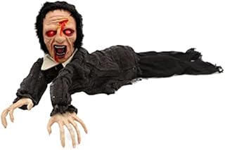 I LOVE FANCY DRESS LTD Animatronic Crawling Zombie Halloween Decoration - Red Light up Eyes & Sound Effects - Wailing Zombie Prop with Motorised Arms - Halloween Props - Pack Of 1
