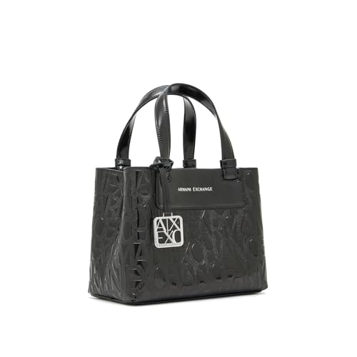 Bolso Tote Liz pequeño para mujer Armani Exchange negro brillante miniatura 3