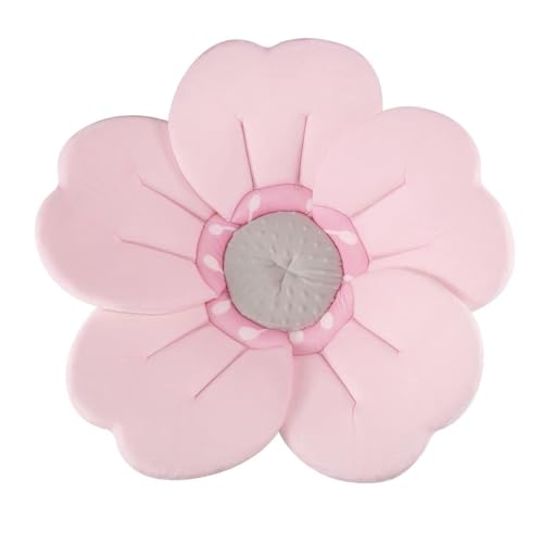 Image of PandaEar Baby Bath Flower for Sink – Romantic Cherry Blossom Plush Mat – Soft Newborn Insert & Infant Bathtub Cushion – Non-Slip Quick-Dry Support – Shower Gift for Girls (Pink)