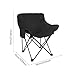Menolana Folding Camping Chair Outdoor Moon Chair Lightweight with Carry Bag Fishing Stool Folded for Outside Beach Sports Lawn, Black