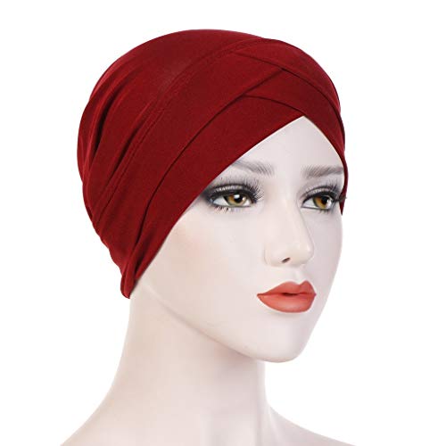 Women Wrap Turban Hat Turban Muslim Scarf Women Solid Cap Ruffle Wrap Baseball Caps Baseball Apparel