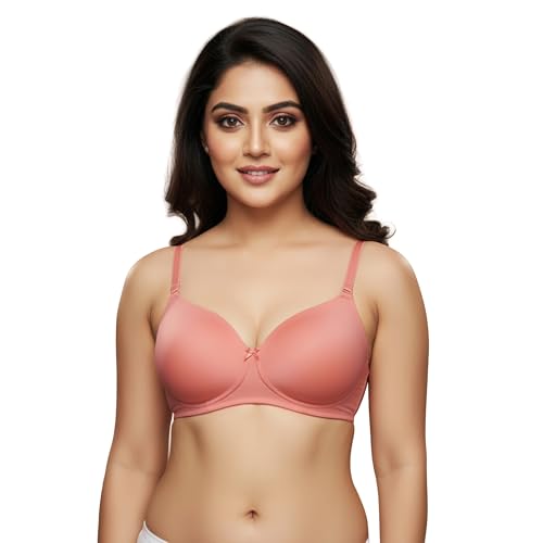 Image of Zivame Padded Non Wired 3 /4Th Coverage T-Shirt Bra - Orange