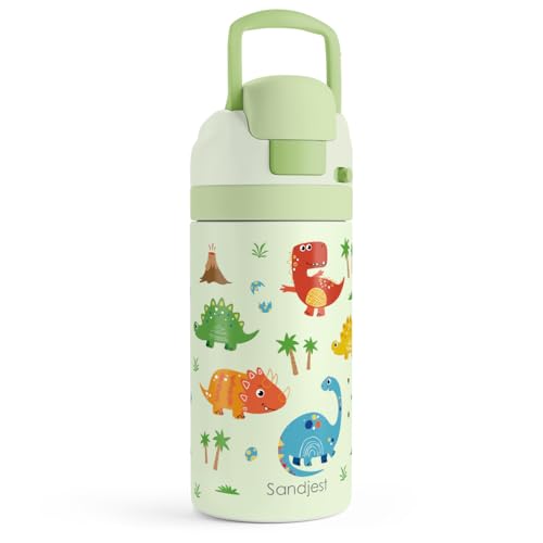 Image of Dinosaur Kids Insulated Stainless Steel Water Bottle 16 Oz, Travel Tumbler for School, Sports for Boys, Girls, Birthday, Back To School
