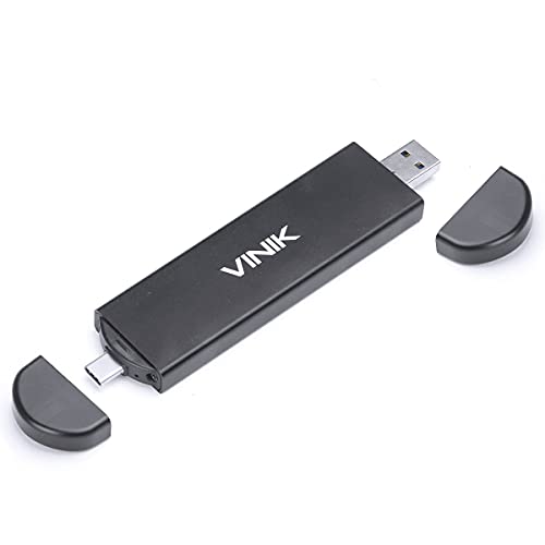 CASE PARA SSD M.2 COM CONEXÃO DUPLA USB A E USB TIPO C/TYPE C ALUMÍNIO – CSM2-USBAC – VINIK