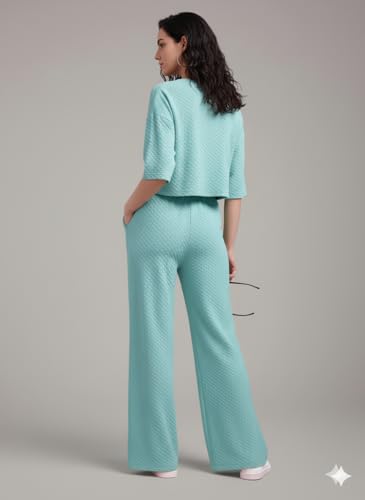 Image of Zilcon Women Bricks Wool 2 Piece Sets for Women Casual Summer Travel Vacation Outfits Pajama Sets Cap Sleeve Lounge Set