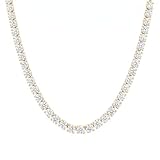 Privosa 14K Gold Lab Grown Tennis Necklace