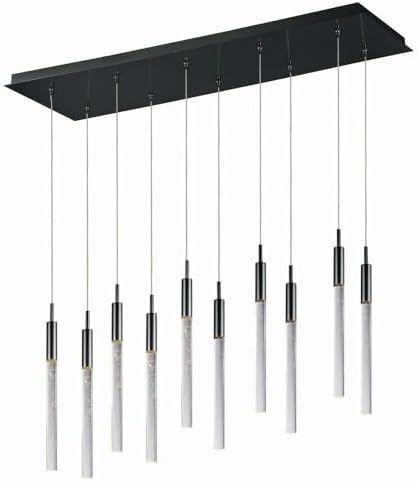 ET2 Scepter-75W 10 LED Pendant-11 Inches Wide by 18 inches high-Black Chrome Finish