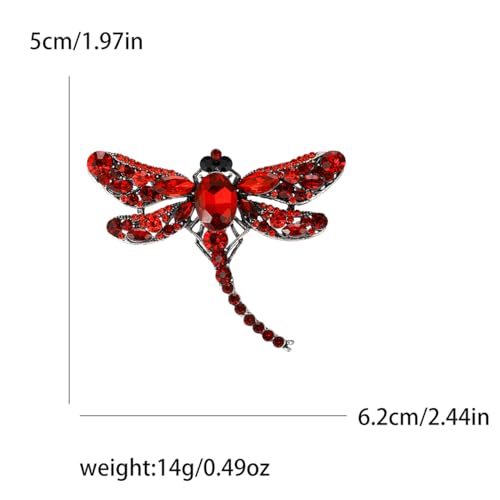 Image of Crystal Dragonfly Brooches for Women Unisex Insect Pins Multi-coloured Optional Casual Party Accessories Gifts