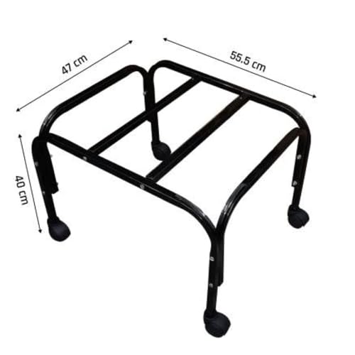 Image of Mumma's LIFE Heavy-Duty Cooler Stand with Wheels | Metal Trolley for Home & Outdoor | Rust-Resistant Black Finish | 360 Rotating Wheels | 100kg Load Capacity | Cooler Movable Stand (Jet Black)