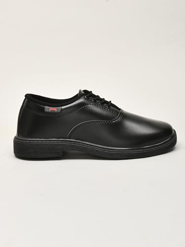 Image of Titas Uniform School Shoes for Kids Boys with PVC | Quick-Wear | Stylish & Lightweight | Comfortable Footbed | Black