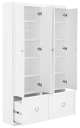 Crosley Furniture Harper 2-Piece Entryway Set With 2 Pantry Closets, White #TOP3