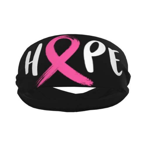 Image of Breast Cancer Hope Sports Headbands Moisture Wicking Workout Headband Sweatband Headbands for Running Cycling Football Yoga Hairband for Men Women
