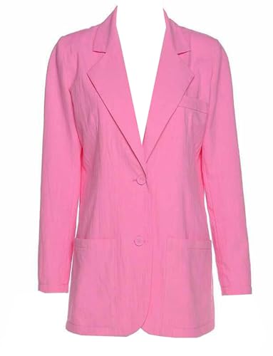 Blazer en lin femme : manteau léger chic à deux boutons et grandes poches pratiques