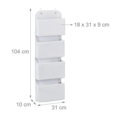 Relaxdays Portaoggetti da Parete, 4 Scomparti