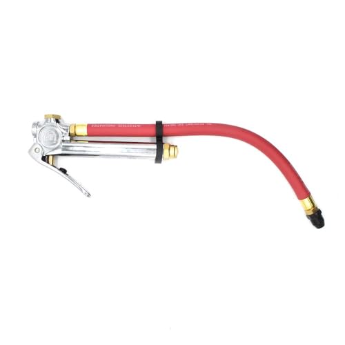 Interstate Pneumatics TF3146 Medium Duty Inflator 10-90 PSI with 12 Inch Rubber Hose Whipend and Straight-in Tapered Chuck