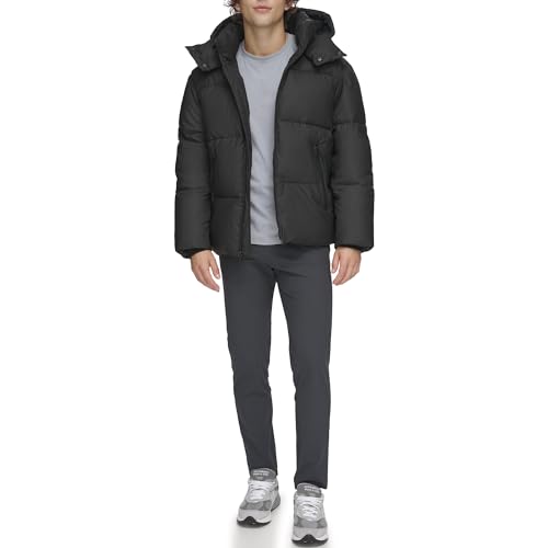 Image of DKNY Men's Quilted Tech Hooded Puffer