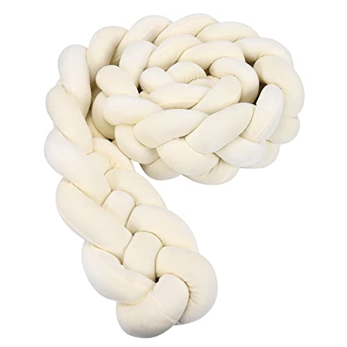 Image of AGDISH Bedroom Comfort Decorative 4 Strands Knot Braided Pillow Bedroom Comfort Decorative Handmade Knotted Cushio (Beige,79 in)