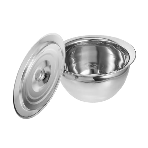 Tazón grande de acero inoxidable con tapa y 9 pulg. de grosor miniatura 1