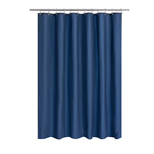 Image of Barossa Design Navy Shower Curtain Liner - Premium PEVA Shower Liner for Bathroom, BPA & PVC Free, No Chemical Smell, Lightweight Standard Size Bath Curtain with 3 Magnets, Metal Grommets - Navy Blue