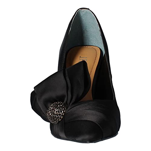 J. Renee Women's, Hirisha Pump Black Satin #TOP1