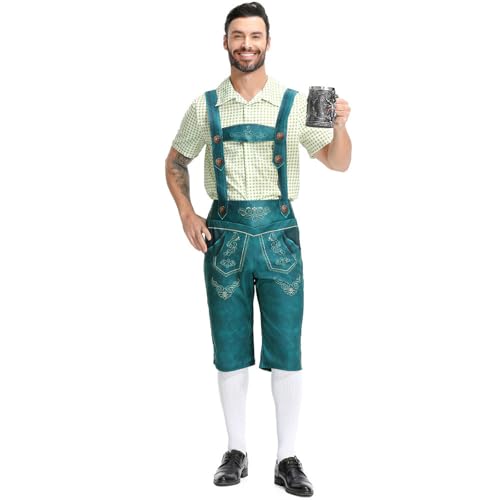 Pantalones de piel tradicionales para hombre: traje de dos piezas de verano para Oktoberfest