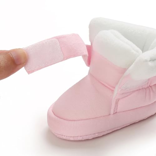 Baby Fleece-Lined Ankle Boots Thick Warm Soft Strap Booties Toddler Infant Winter Padded Flat Fuzzy Shoes Cotton Thermal3