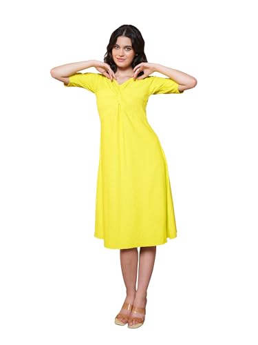 Image of PURVAJA Women's Polyester Blend A-Line Midi Dress