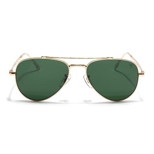 Image of Voyage Aviator Polarized Sunglasses for Men & Women (Black Lens | Grey Frame - MG7619)