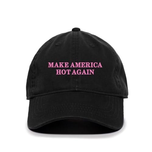 DSGN BY DNA Make America Hot Again Embroidered Baseball Cap Cotton Adjustable Dad Hat Black