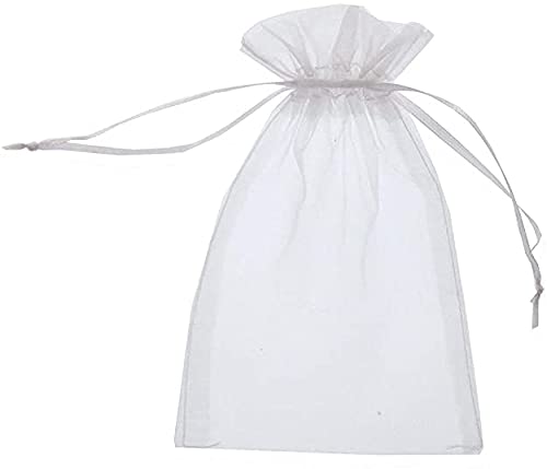 ギフト ・ 包装 用 オーガンジー 巾着 袋 7 * 9cm 100 枚 無地 (ホワイト) -
