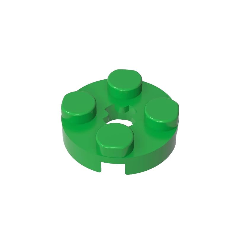 Gobricks 4032 Circular Plate Plate Round 2x2 with Axle Hole Type 1 (+ Opening) 50 Pieces GDS-609 Compatible with Lego Building Blocks Color:Bright Green