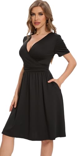 Image of DinyIn Women's 2025 Summer Short Sleeve Casual Dresses