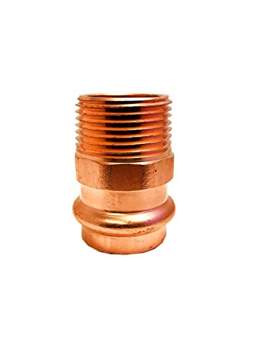 Libra Supply Lead Free 1 inch Press Copper Male Adapter, Press x MIP, (Pack of 10 pcs, Click in for more size options), 1'', 1-inch copper pipe fitting plumbing supply