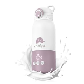 comfyer Portable Milk Warmer for Travel, Portable Bottle Warmer with Fast Heating & Long Battery Life, Instant Breast Milk, Formula or Water Warmer with 12 Ounces Big Capacity, Car, Airplane Journey