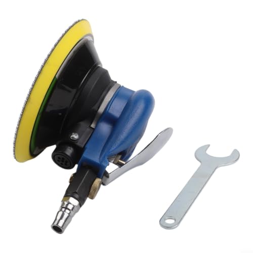 Gettimore Lijadora orbital neumática aleatoria de 6 pulgadas, 150 mm, 13500 rpm, para pulido de automóviles y lijado de metales con papel de lija, ligera, compacta (con aspiradora)