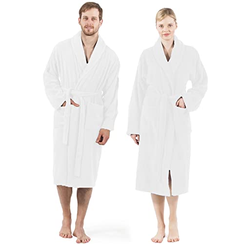 DAN RIVER Premium Cotton Terry Robes for Women and Men, Ultra Soft bathrobe with Adjustable Waist Belt and Pockets Pack of 1