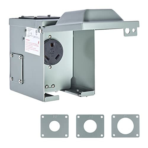 Utsauto 30 Amp Rv Power Outlet Box Enclosed Lockable Weatherproof Outdoor Electrical 125 Volt Receptacle Plug Box Nema Tt-30R Receptacle For Rv Camper Travel Trailer Motorhome Hookup Power #TOP7