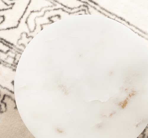 image for Kate and Laurel Wegner Transitional Wood and Marble Round Drink Table,