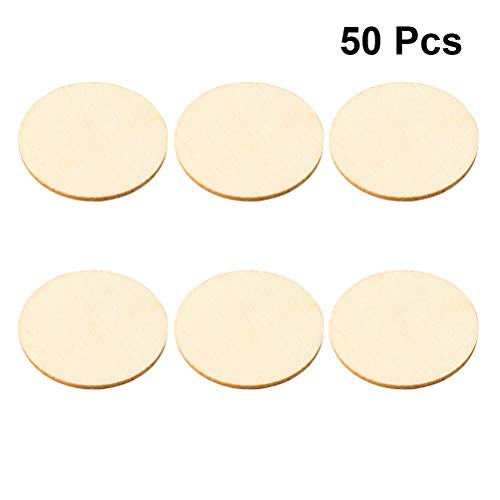 VALICLUD 50pcs Natural Wood Pieces Slice Round Unfinished Wooden Discs for Crafts Centerpieces DIY Ornaments Thanksgiving Decoration - Image 3